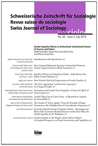Schweizerische Zeitschrift für Soziologie, n° 40-2. Gender equality policies in Switzerland : institutional factors of success and failure
