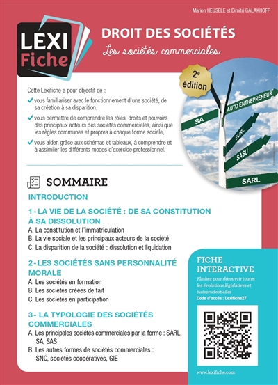 Droit des sociétés : les sociétés commerciales