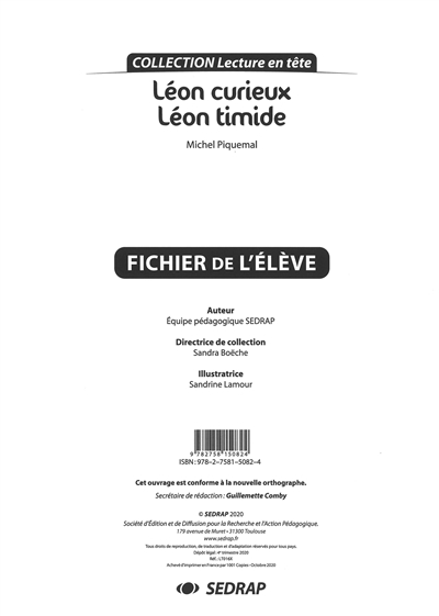 Léon curieux, Léon timide, Michel Piquemal : fichier de l'élève