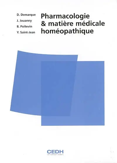 Pharmacologie et matière médicale homéopathique