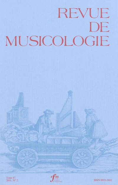 Revue de musicologie, n° 2 (2001)