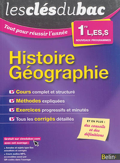 Histoire géographie 1re L, ES, S : nouveaux programmes