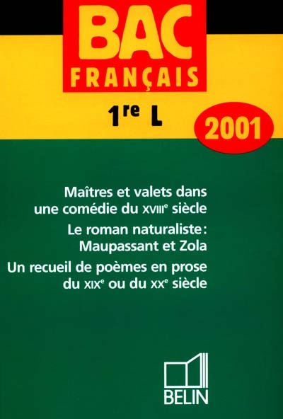 Bac français, 1re L : 2001