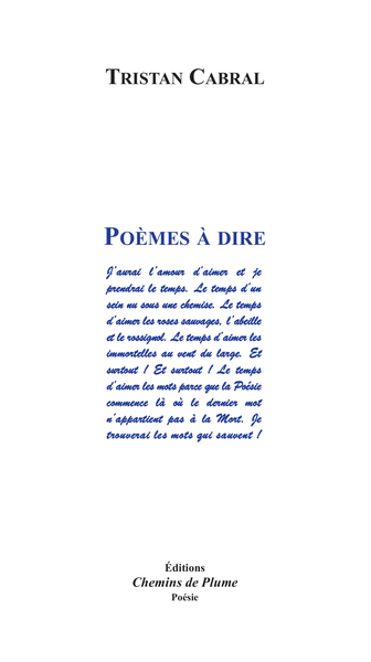 Poemes A Dire Tristan Cabral Librairie Mollat Bordeaux