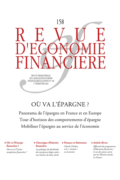 Revue d'économie financière, n° 158. Où va l'épargne ?