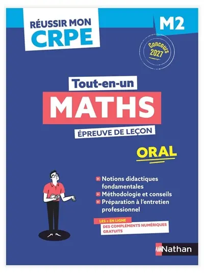 Maths : épreuve de leçon, oral M2