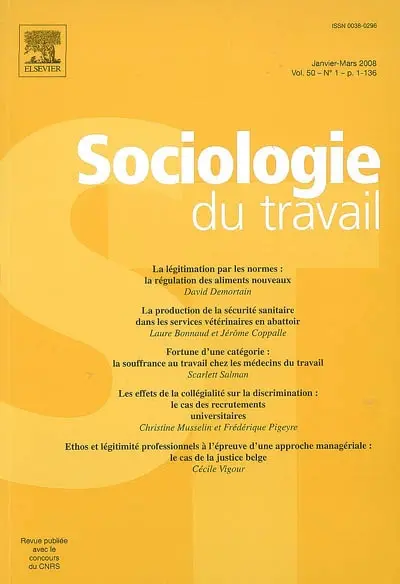Sociologie du travail, n° 1 (2008)