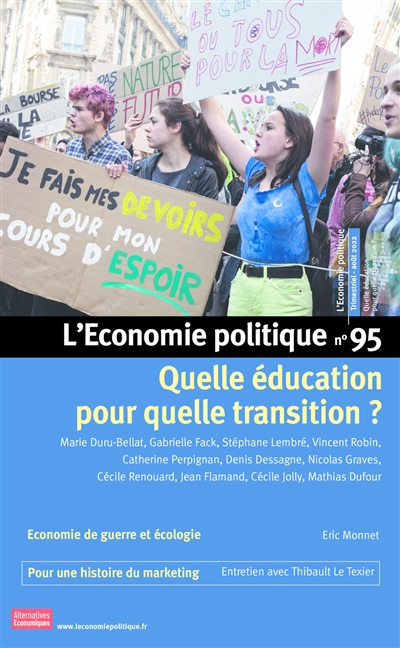 Economie politique (L'), n° 95. Quelle éducation pour les transitions ?