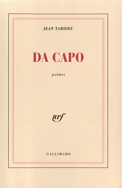 Da Capo : poèmes