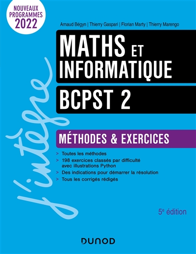Maths et informatique BCPST 2 : méthodes et exercices : nouveaux programmes 2022