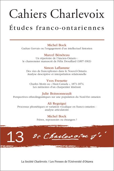 Cahiers Charlevoix. Vol. no 13. Études franco-ontariennes