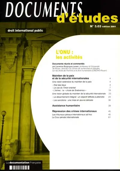 L'ONU : les activités