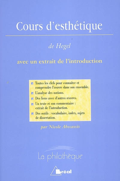 Cours d'esthétique, Hegel : extrait de l'introduction