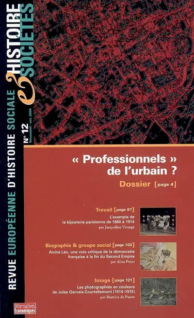 Histoire & sociétés, n° 12. Professionnels de l'urbain ?