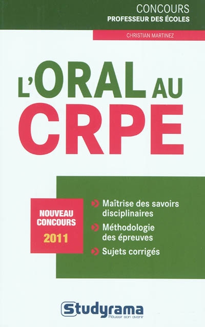 L'oral au CRPE : nouveau concours 2011