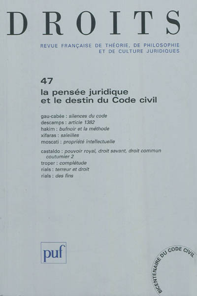Droits, n° 47. La pensée...