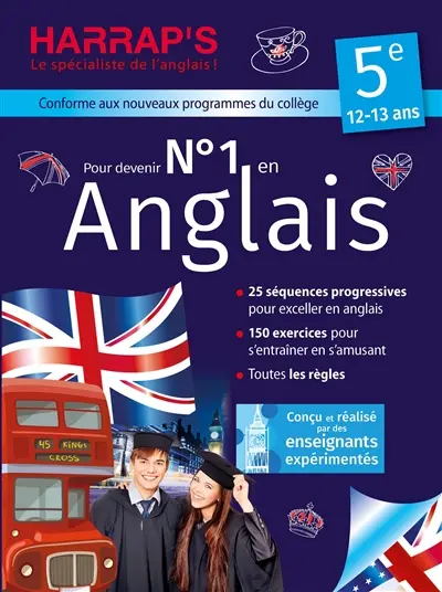 Pour devenir n° 1 en anglais 5e, 12-13 ans : conforme aux nouveaux programmes du collège
