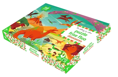Dinosaures : puzzle frise fluo