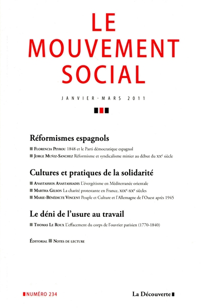 Mouvement social (Le), n° 234. Réformismes espagnols