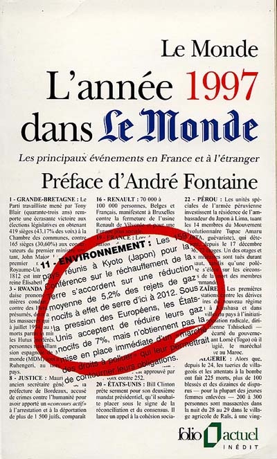 L'année 1997 dans Le Monde : les principaux événements en France et à l'étranger