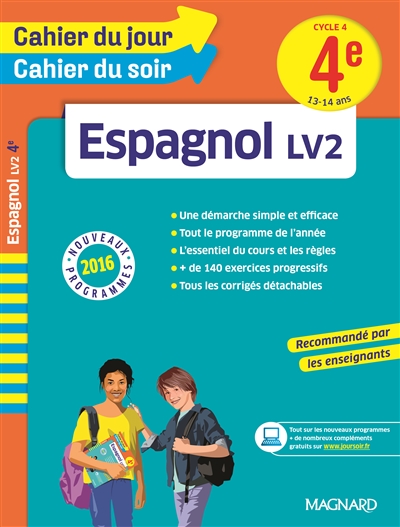 Espagnol LV2 : 4e, cycle 4, 13-14 ans : nouveaux programmes 2016