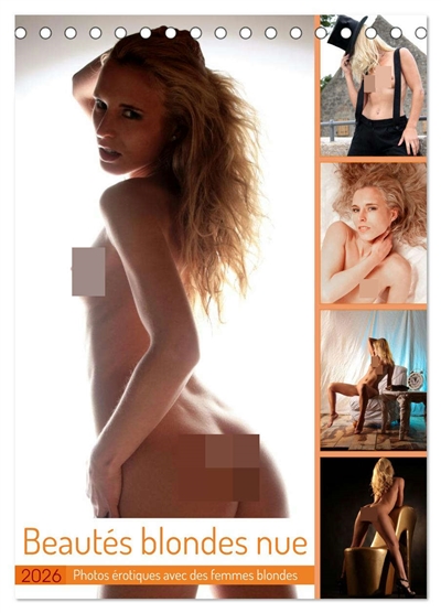 Beauté Blonde Nue (Calendrier de bureau 2026 DIN A5 horizontal), CALVENDO calendrier mensuel : Photographie de nu avec des femmes blondes