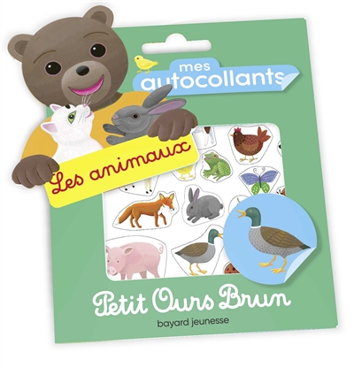 mes autocollants petit ours brun : les animaux