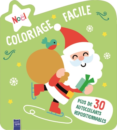 Coloriage facile : Noël : couverture verte