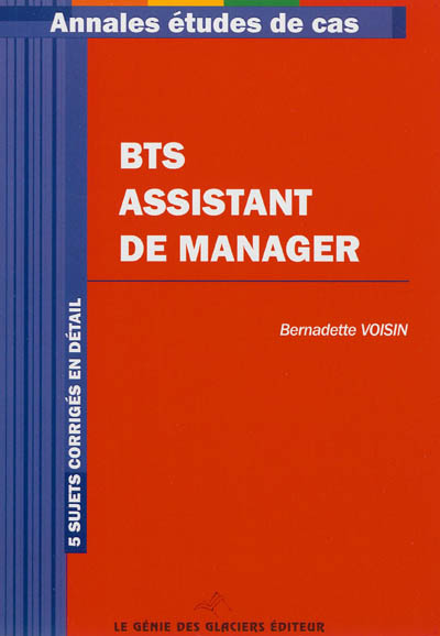 Annales BTS assistant de manager