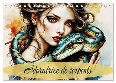 Adoratrice de serpents (Calendrier de bureau 2026 DIN A5 vertical), CALVENDO calendrier mensuel : Un monde fascinant, plein de mysticisme et d'élégance.