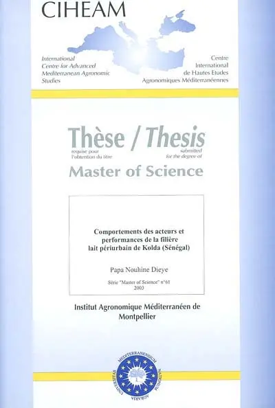 Comportements des acteurs et performances de la filière lait périurbain de Kolda (Sénégal)