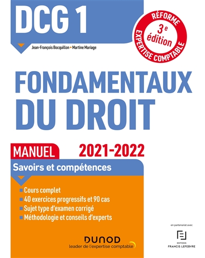 DCG 1, fondamentaux du droit : manuel : 2021-2022