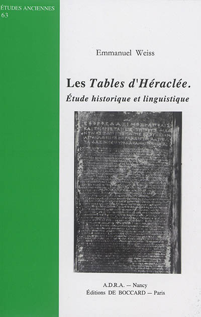 Les Tables d'Héraclée : étude historique et linguistique