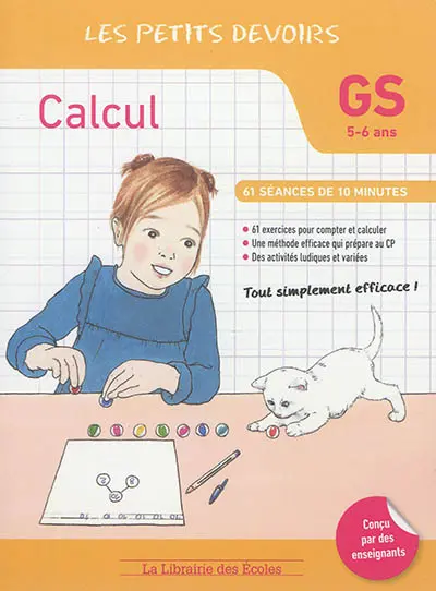 Calcul : GS, 5-6 ans : 61 séances de 10 minutes