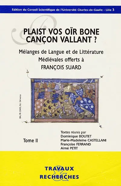 Plaist vos oïr bone cançon vallant ? : mélanges offerts à François Suard