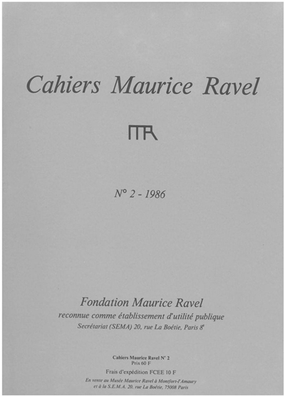 Cahiers Maurice Ravel, n° 2