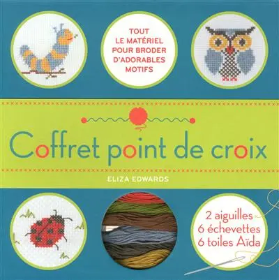 Coffret point de croix : tout le matériel pour broder d'adorables motifs