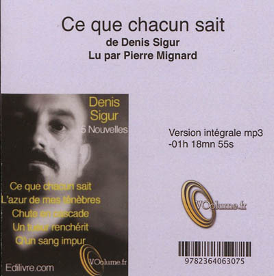 Ce que chacun sait : 5 nouvelles