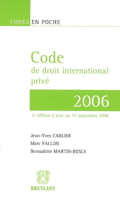 Code de droit international privé 2006
