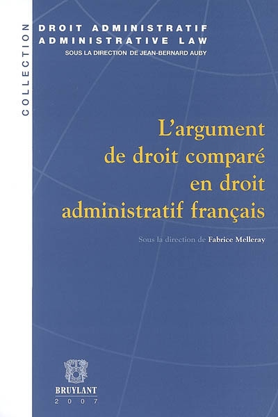 L'argument de droit comparé en droit administratif français