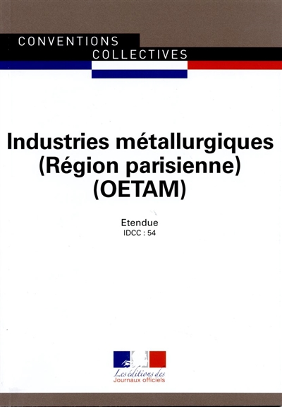 Industries métallurgiques, Région parisienne, OETAM : convention collective régionale du 16 juillet 1954 (mise à jour par accord du 13 juillet 1973, étendue par arrêté du 10 décembre 1979) : IDCC 54