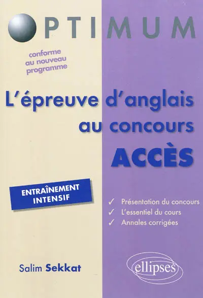L'épreuve d'anglais au concours Accès