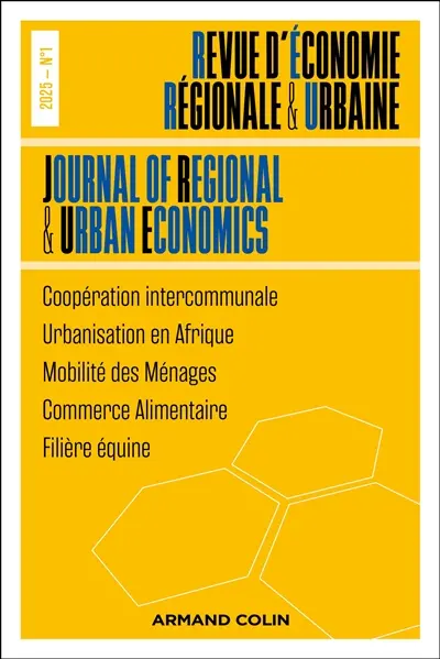 Revue d'économie régionale et urbaine, n° 1 (2025) Revue d'économie régionale et urbaine, n° 1 (2025)