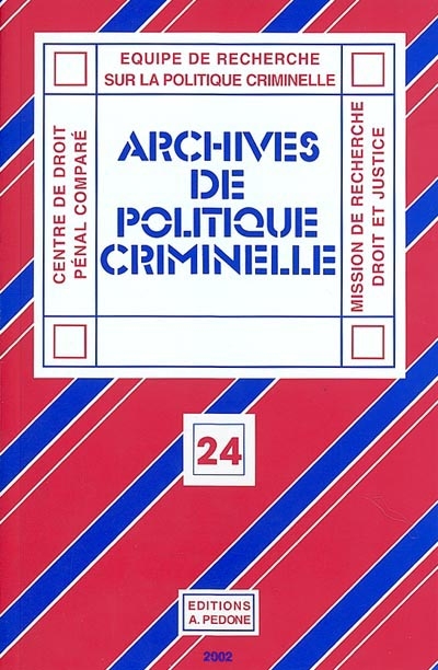 Archives de politique criminelle, n° 24