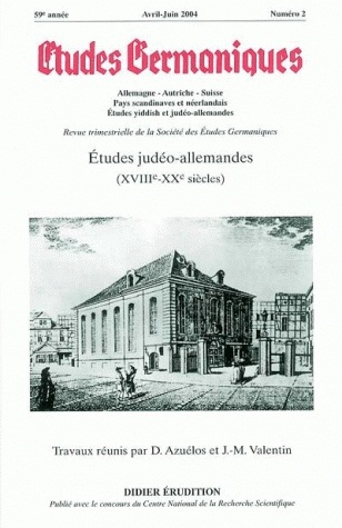 Etudes germaniques, n° 2. Etudes judéo-allemandes : XVIIIe-XXe siècles