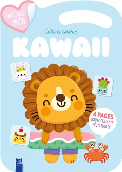 Colle et colorie kawaii : le lion