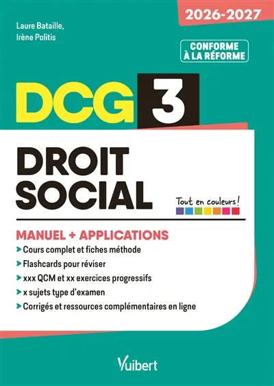DCG 3, droit social : manuel + applications : 2026-2027