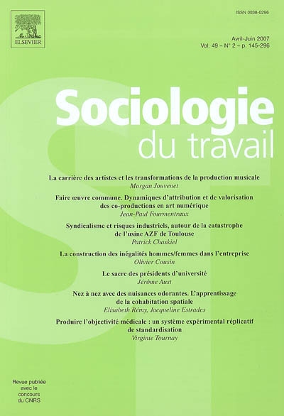 Sociologie du travail, n° 2 (2007)