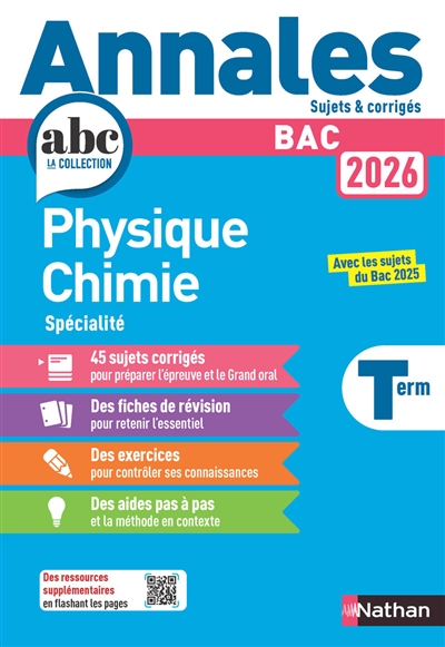 Physique chimie spécialité terminale : bac 2026