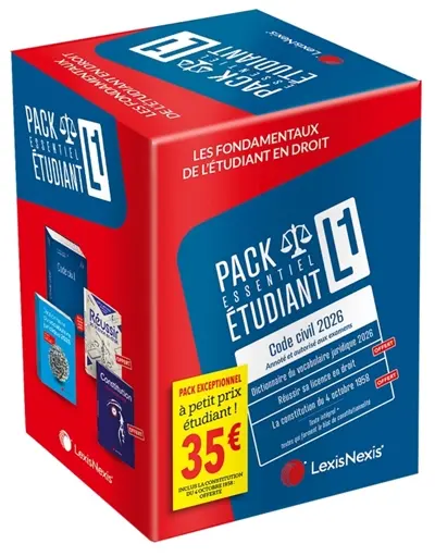 Les fondamentaux de l'étudiant en droit : pack essentiel étudiant L1 : Code civil 2026